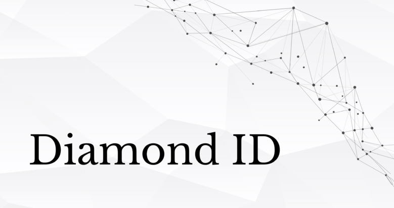 banner diamond id w tle z połączonymi cząsteczkami